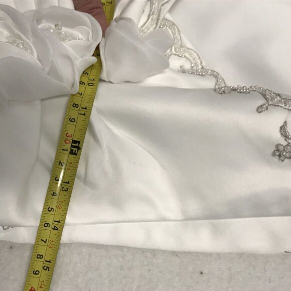 Davids Bridal White Strapless Beaded Wedding Dress W/ Train Size 10  $499 - Picture 11 of 13